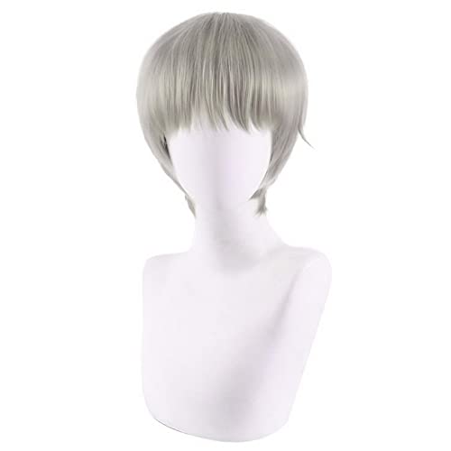 Anime Jujutsu Kaisen Inumaki Toge Short Cosplay Wig Silver Grey Synthetic Hair Halloween Costume Party Men Wigs von RUIRUICOS