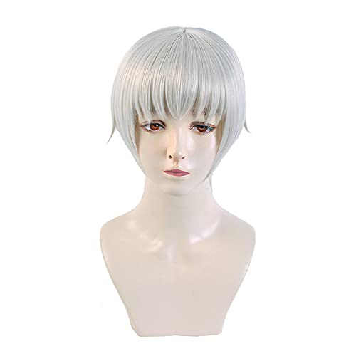 Anime Jujutsu Kaisen Toge Inumaki Short Hair Men Women Cosplay Wig + Wig Cap Synthetic Halloween Party Props von RUIRUICOS