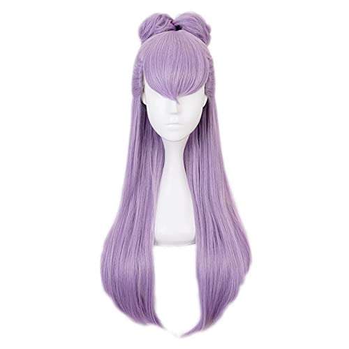 Anime KDA Evelynn Cosplay Wigs Agony's Embrace Women Long Purple Hair Wig With Buns Halloween Costume Party Play Wigs von RUIRUICOS