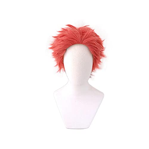 Anime Kimetsu no Yaiba Komaji Akaza Wig Cosplay Costume Red Short Heat Resistant Synthetic Hair Men Women Wigs von RUIRUICOS