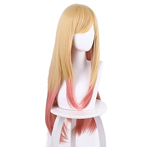 Anime My Dress-Up Darling Marin Kitagawa Cosplay Wig Yellow Gradient Long Straight Hair Kawaii Cute Halloween Carnival von RUIRUICOS