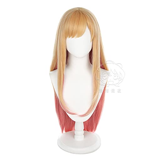 Anime My Dress-Up Darling Marin Kitagawa Cosplay Wig Yellow Pink Gradient Hair Necklace Bracelet Rings Accessories von RUIRUICOS