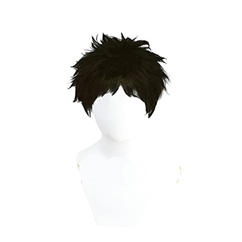 Anime My Dress-Up Darling Wakana Gojo Cosplay Wig Short Black Hair Heat Resistant Fiber Hair + Wig Cap Halloween Party Men von RUIRUICOS