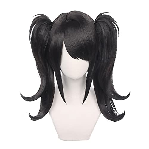 Anime NEEDY GIRL OVERDOSE Cosplay Wig Women Black Double Ponytail Heat Resistant Synthetic Wigs Adult Halloween Props von RUIRUICOS