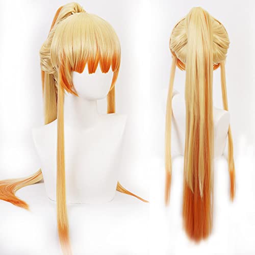 Anime Orange Long Cosplay Wig Synthetic Hair Halloween Party Wigs von RUIRUICOS