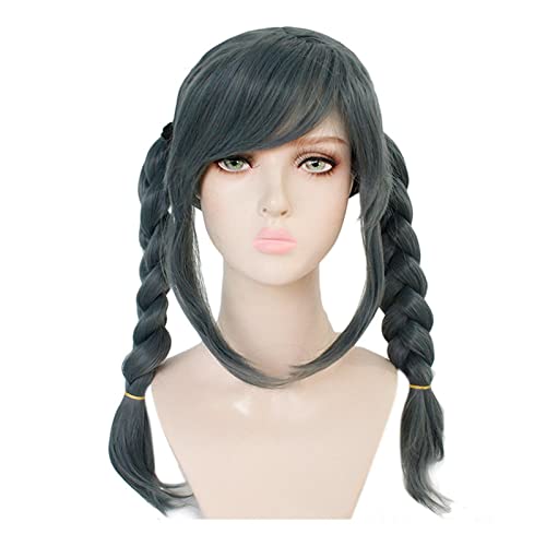 Anime Peko Pekoyama Cosplay Wig Braids Dark Gray Wig Synthetic Hair + Wig Cap Party Role Play von RUIRUICOS