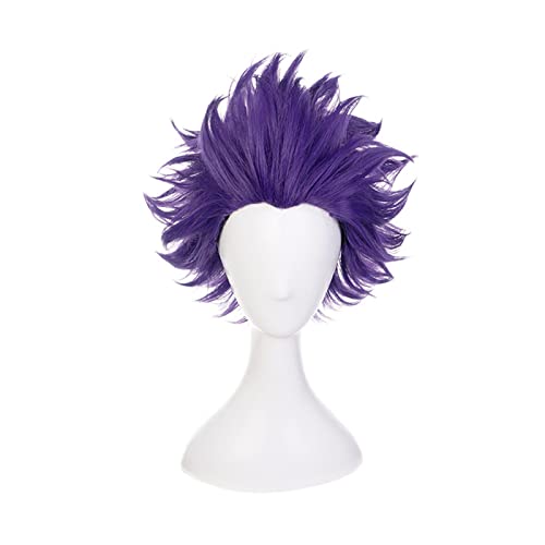 Anime Shinsou Hitoshi Cosplay Wig Short Purple Wig Boku no Hero Academia Heat-resistant Fiber Hair + Wig Cap von RUIRUICOS