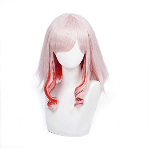 Anime Takt op. Destiny Cosplay Wig Destiny Pink Red Short Heat Resistant Hair Halloween Women Role Play von RUIRUICOS