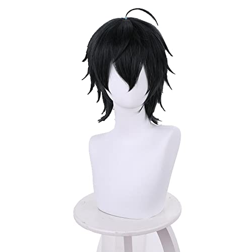 Anime Takt op. Destiny Cosplay Wig Takt Asahina Black Short Hair Heat Resistant Fiber Hair + Wig Cap Halloween Party Men von RUIRUICOS