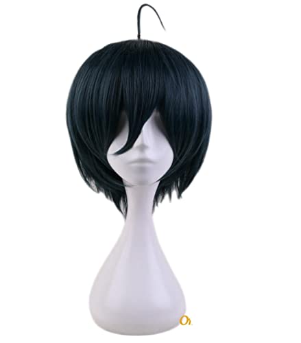 Anime V3 Saihara Shuichi Short Dark Blue Wig Synthetic Hair + Wig Cap Party Role Play Men von RUIRUICOS