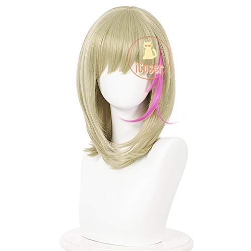 Anime Wonder Egg Priority Rika Kawai Cosplay Wig Blond Pink Wig Heat Resistant Synthetic Hair + Wig Cap Halloween Party Women von RUIRUICOS