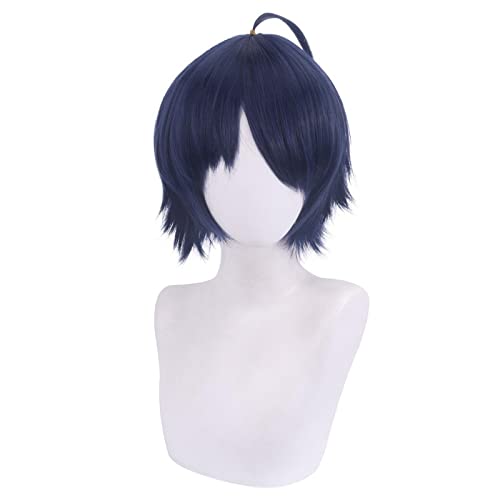 Anime Wonder Egg Priority Short Cosplay Wig Dark Blue Synthetic Hair Ohto Ai Halloween Costume Party Wigs For Men Women Adult von RUIRUICOS