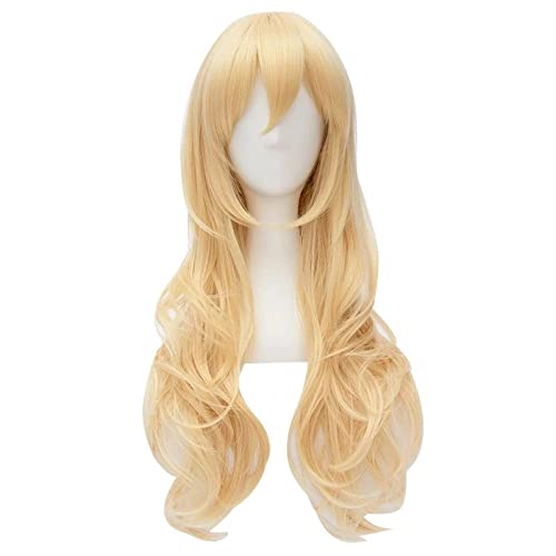 Anime Your Lie in April Miyazono Kaori Wig Cosplay Costume Women Long Golden Wave Curl Synthetic Hair Halloween Party Role Play von RUIRUICOS