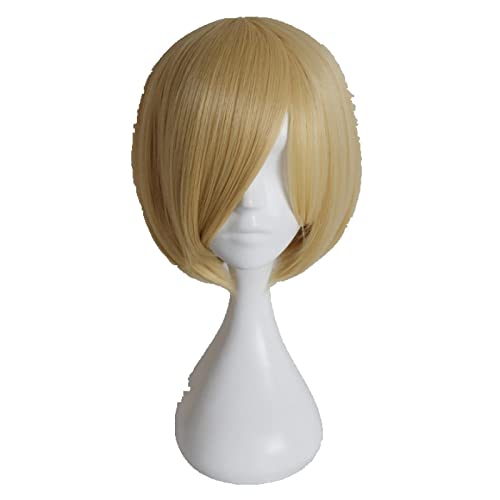 Anime Yuri on Ice Yuri Plisetsky Short Blonde Hair Man Woman Heat Resistant Synthetic Costume Cosplay Wig von RUIRUICOS