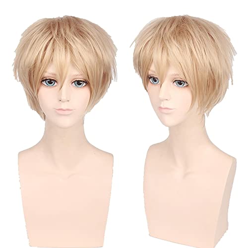 Aph Axis Powers Hetalia Wig Cosplay Costume Arthur Kirkland Short Fluffy Layered Heat Resistance Synthetic Hair Ivan Bragins Wig 002-02 von RUIRUICOS