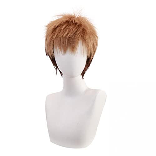 Attack on Titan Jean Kirstein Cosplay Wig Spiky Brown Wig Short Heat Resistant Synthetic Hair with Wig Cap Halloween Wig for Men von RUIRUICOS