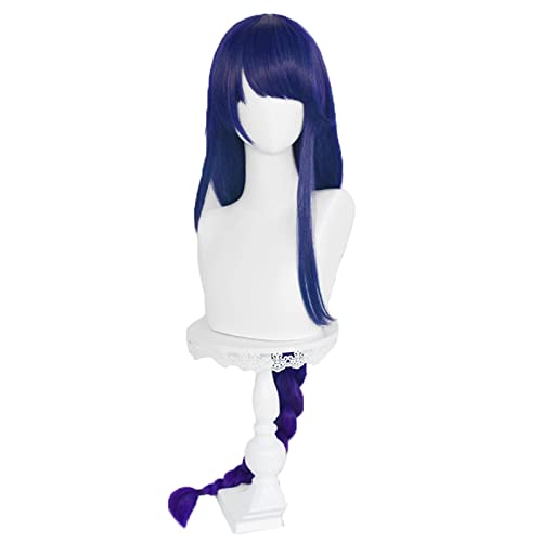 Baal Cosplay Wig Game Genshin Impact Shogun Woman 100cm Long Graident Purple Braided Hair Peluca Anime Hallowen Party Wigs von RUIRUICOS