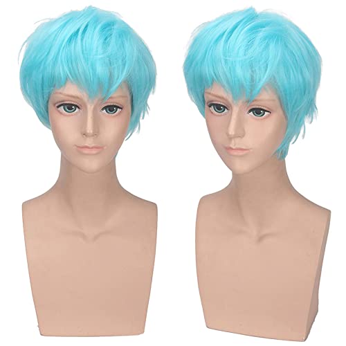 Bigbang Light Blue Short Cospaly Wig Synthetic Hair Halloween Costume Party Play Wigs High Temperature Fiber von RUIRUICOS