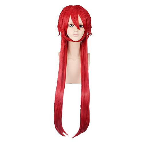 Black Butler Grell Sutcliff Long Straight Layered Red Cosplay Wig Synthetic Hair Halloween Costume Party Play Wigs For Men Women von RUIRUICOS