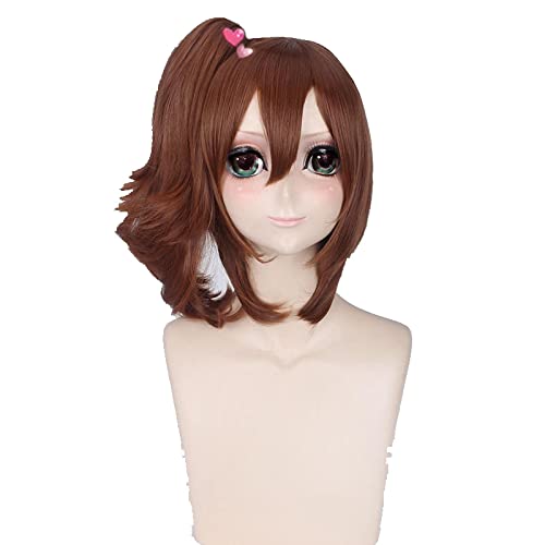 Brothers Conflict Ema Asahina Hinata Brown Synthetic Long Hair Cosplay Wigs For Women Clip on Ponytail Heat Resistant von RUIRUICOS