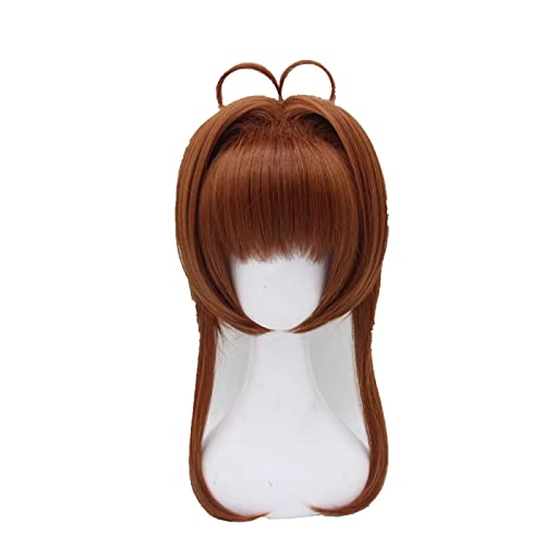 Card Captor KINOMOTO SAKURA Cosplay Wig Brown Blonde Halloween Costume Synthetic Hair Wigs For Women OneSize brown von RUIRUICOS