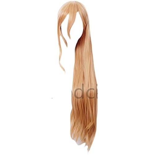 Chainsaw Man power cosplay wig Orange Long Straight Synthetic Hair Heat Resistance + Wig Cap von RUIRUICOS