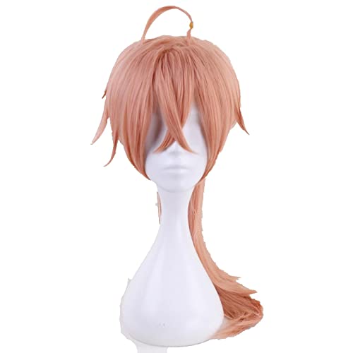 FGO Fate Grand Order Pink Wig Cosplay Halloween Costume Synthetic Hair Romani Archaman Play Wigs With One Clip On Ponytail von RUIRUICOS