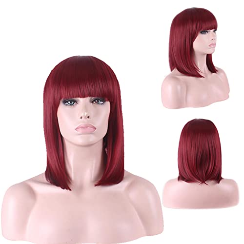 Fashion Cheap Auburn Short Bob Wig Cosplay Costume Synthetic Hair Halloween Costume Woman Wigs von RUIRUICOS