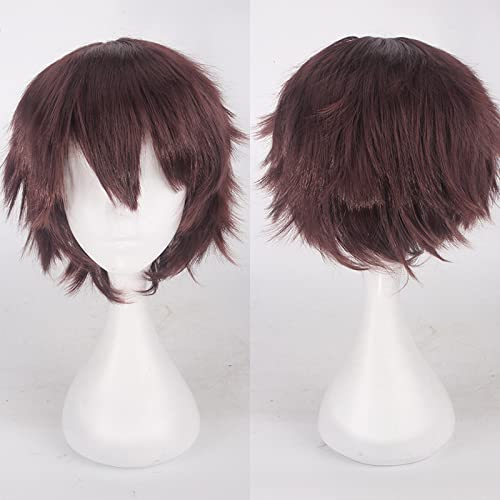 Fashion Cheap Short Cosplay Wig Men Heat Resistant Synthetic Hair Halloween Costume Party Wigs Peruca + Wig Cap OneSize picturecolor von RUIRUICOS