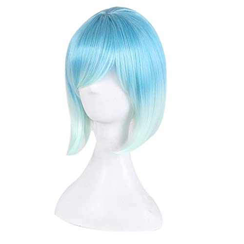 Fashion Sexy Rose Net Colorful Rainbow Wig Short Ombre Straight Bob Wigs For Women Synthetic Hair Cosplay Wig 8 Models OneSize blue6 von RUIRUICOS