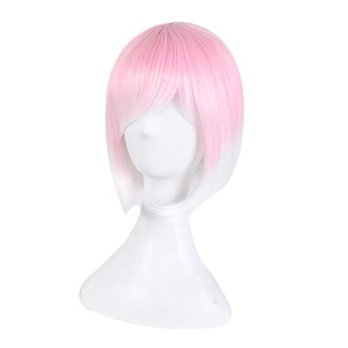 Fashion Sexy Rose Net Colorful Rainbow Wig Short Ombre Straight Bob Wigs For Women Synthetic Hair Cosplay Wig 8 Models OneSize pink5 von RUIRUICOS