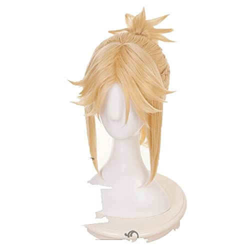 Fate Grand Order Mordred Golden Blonde Ponytail Wig Cosplay Costume Synthetic Hair Halloween Party Play Game Wigs von RUIRUICOS