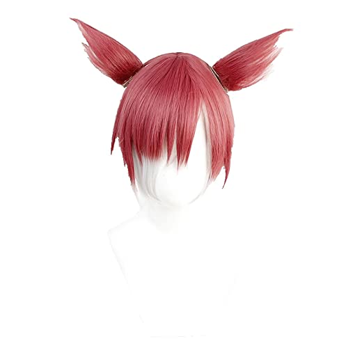 Final Fantasy 14 Cosplay Wig the Crystal Exarch Short Red Gradient Role Play Hair Wig for Halloween Party + Wig Cap von RUIRUICOS
