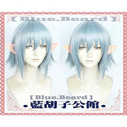 Final Fantasy FF14 Haurchefant Greystone Cosplay Short Light Blue Heat Resistant Synthetic Hair+ Wig Cap Halloween Party von RUIRUICOS