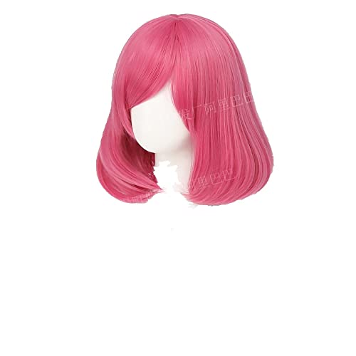 Game Cafe Cutie Annie Cosplay Wig 40cm Women Short Bob Rose Red Heat Resistant Synthetic Hair Annie Hastur Wigs von RUIRUICOS