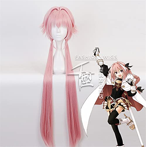 Game Fate Apocryph Astolfo Cosplay Wigs Long Pink Heat Resistant Synthetic Hair Halloween Cosplay Wig von RUIRUICOS