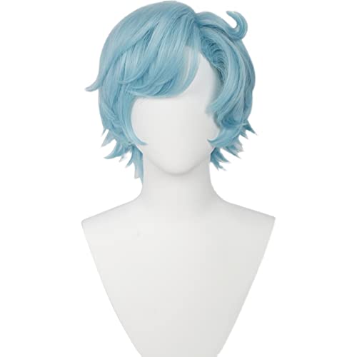 Game Genshin Impact Cosplay II Dotorre Cosplay Wig Genshin Impact II Doctor Woman Man Blue Short Synthetic Cosplay Hair von RUIRUICOS