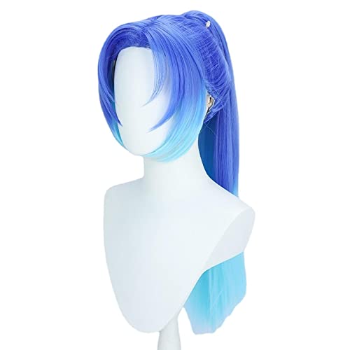 Games PUBG Mobile Costumes Rocket Girls 101 Cosplay Costumes wig blue Role Play Headwear cap wigs von RUIRUICOS
