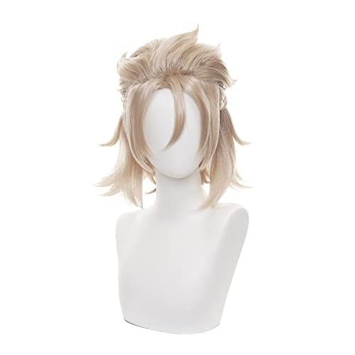 Genshin Impact Albedo Wig Cosplay Heat Resistant Synthetic Hair Halloween Christmas Role Play Short Hair for Unisex Adult Men von RUIRUICOS