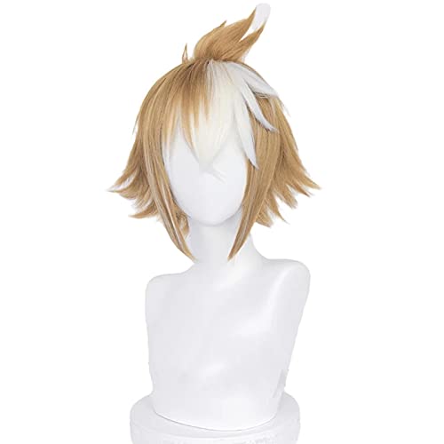 Genshin Impact Cosplay Gorou Wig Men Short Brown Hairpiece with Ears Game Cosplay Synthetic Hair Heat Resistant Halloween OneSize wigsonly von RUIRUICOS