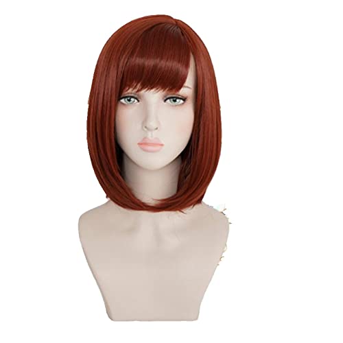 Halloween Costume Kingdom Hearts Kairi Auburn Short Bob Styled Synthetic Cosplay Wig Women Role Play Hair + Wig Cap von RUIRUICOS