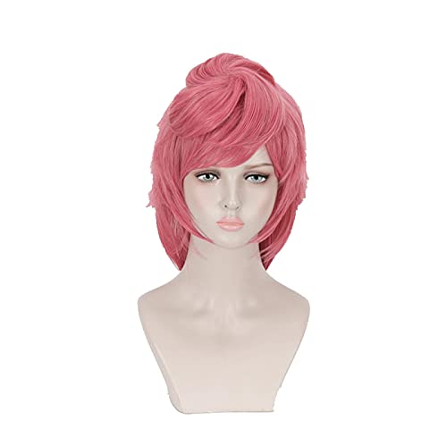 JOJO Bizarre Adventure Golden Wind Trish Una Cosplay Wig Anime Pink Synthetic Hair Halloween Costume Party Play Wigs von RUIRUICOS