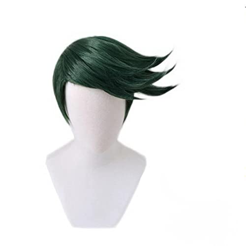 JOJO's Bizarre Adventure Rohan Kishibe Short Green Wig Cosplay Costume Synthetic Hair Halloween Party Wigs For Men von RUIRUICOS