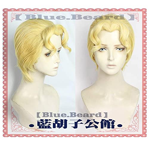 JoJo's Bizarre Adventure Golden Wind Kira Yoshikage Cosplay Short Golden Heat Resistant Synthetic Hair+ Wig Cap Halloween von RUIRUICOS