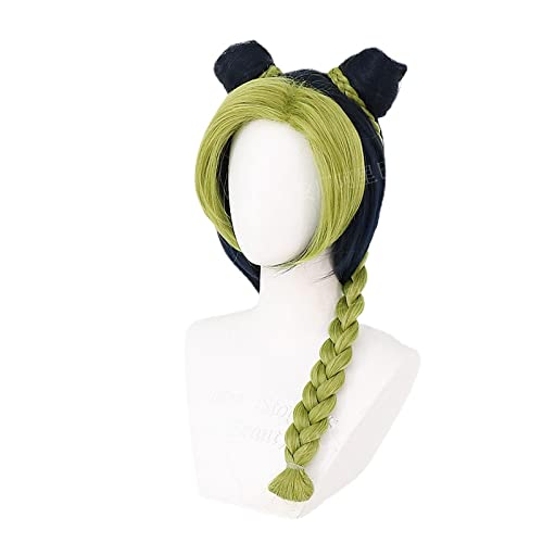 Jojo's Bizarre Adventure Golden Wind Jolyne Cujoh Kujo Wigs Peluca Anime Jojo No Kimyou Na Bouken Cosplay Wigs with Buns Braids von RUIRUICOS