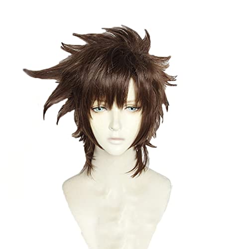 Jojo's Bizarre Adventure Joseph Joestar Wigs Cosplay Costume Short Brown Synthetic Hair Wig for Halloween Party Carnival von RUIRUICOS