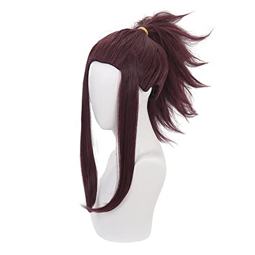 KDA Akali Cosplay Wig The Rogue Assassin Halloween Costume Heat Resistant Synthetic Hair Wigs + Wig Cap von RUIRUICOS