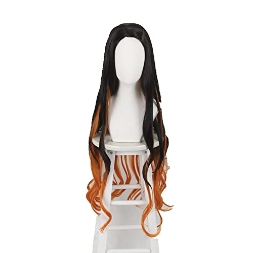 Kamado Nezuko Long Cosplay Wig Kimetsu no Yaiba Heat Resistant Hair Costume Wigs For Halloween von RUIRUICOS