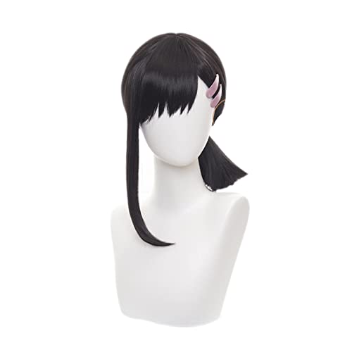 Kobeni Higashiyama Cosplay Wig Anime Chainsaw Man Black Wig with Hair-clips for Women Heat-resistant Fiber Hair with Wig Cap von RUIRUICOS