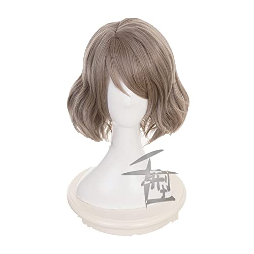 Love Live Sunshine Aqours mix blonde grey Short Wavy Cosplay Wig Synthetic Hair Halloween Costume Party Play Wigs For Women von RUIRUICOS